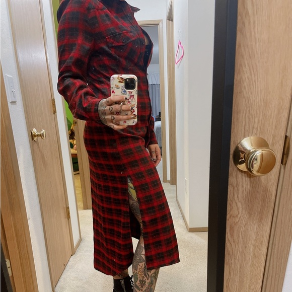Rise of Dawn Plaid Button-up Maxi Dress - Picture 5 of 5